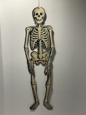 Vintage Halloween AMERICAN MERRI LEI Jointed Skeleton Die Cut Decoration