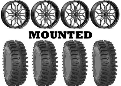 Kit 4 System 3 XT400 Tires 37x9.5-22 on MSA M47 Sniper Black Wheels CAN