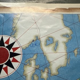 Uncharted Waters Nintendo NES Foldable Promo Map Poster Insert ONLY With Writing