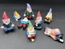 8 Fairy Garden Gnome Figurines Planter Dollho...