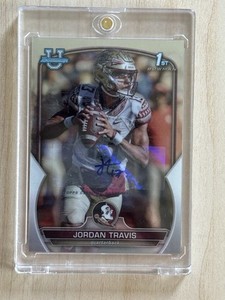 2022 Bowman University Chrome Jordan Travis 1st Bowman AUTO Florida State QB