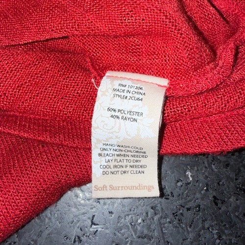 UEC Soft Surroundings Valentina Chunky Golden Zip Sangria Red Thin Sweater SZ M - Picture 14 of 16