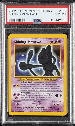 2002 POKEMON NEO DESTINY #109 SHINING MEWTWO PSA 8