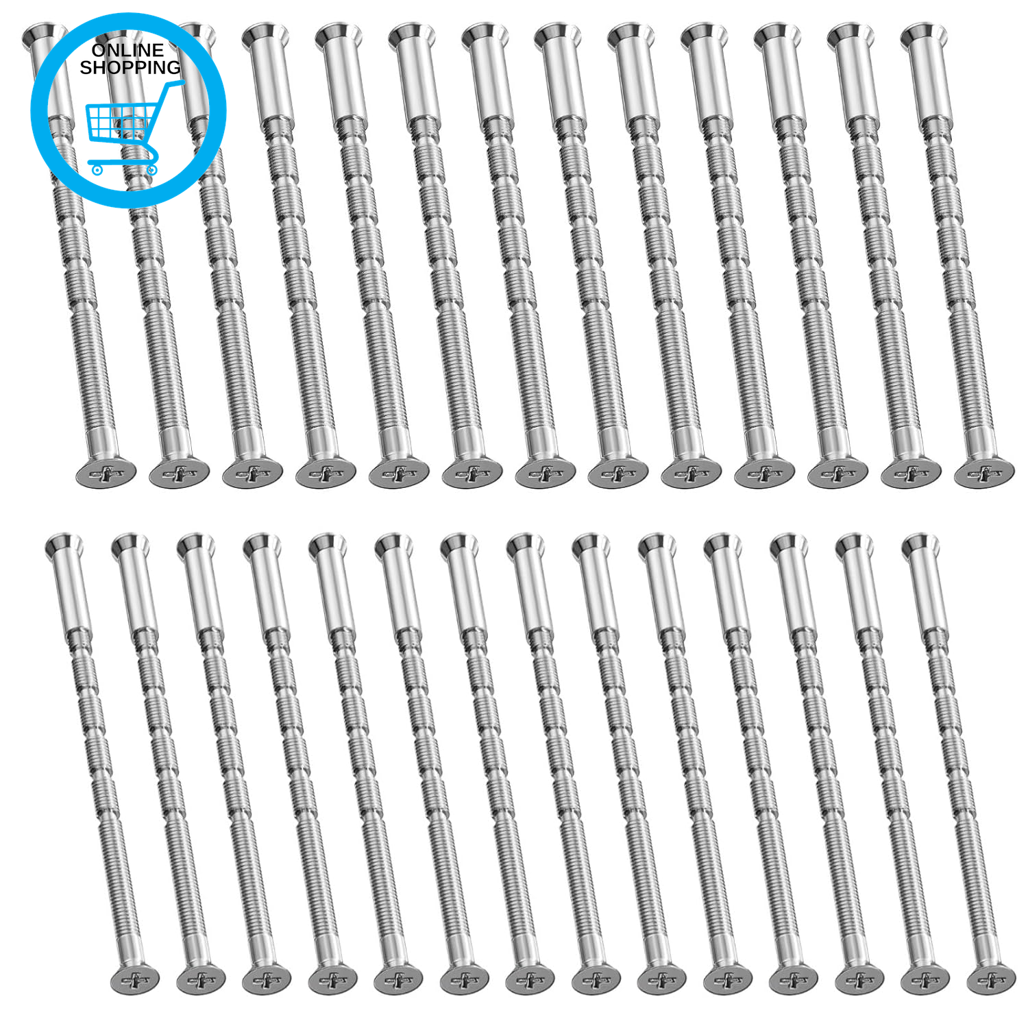 100Pcs M4/M3 Door Handle Bolt through Fixings Set, Door Handle Fixing Screws and