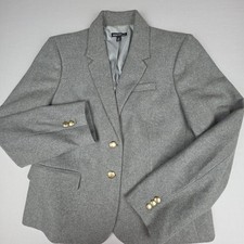 J.Crew Mercantile Two-Button Wool Blend Blazer Women 14 Gray Gold Buttons