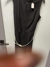 Calvin Klein Sleeveless Black Sheath Dress with Belt - Size 8P
