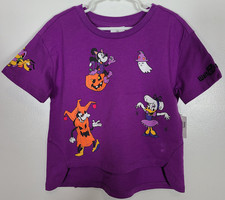 Disney Parks Youth Size Small Purple Halloween Shirt Short Sleeve READ