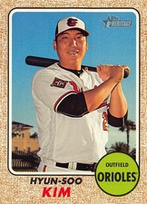Hyun-Soo Kim 2017 Topps Heritage 593 Baltimore Orioles Baseball Card