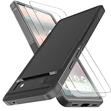 Pixel 6A Case: Military Grade Drop Protection, Non-Slip, 2 Screen Protectors