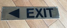 Vintage Large Brass Door Sign “ EXIT”   430mm x 100mm x 2mm