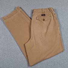 Vintage Abercrombie  Fitch Chino Pant Men 34L X 32 Beige Baggy Flap Pockets Y2K