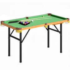 SPORTNOW 4FT Folding Pool Table, Mini Billiards Table Set for Kids, Green