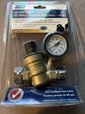 #ad #ad Camco Adjustable RV Marine Brass Water Pressure Regulator 40058 $39.99