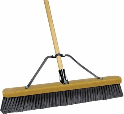   Bulldozer  00868su Job Site Stiff Poly Pushbroom-set Up, 24''