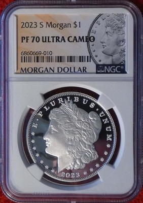 2023-S Morgan Silver Dollar Proof Coin NGC PF 70 UC OGP & COA