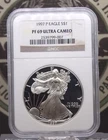 1997 "P" PROOF American *SILVER* Eagle $1 NGC PF69 Ultra Cameo #007 ECC&C, Inc.