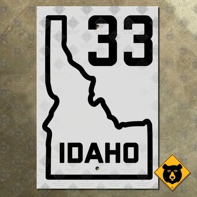 Idaho State Highway 33 route marker road sign 1926 map Rexburg 15x10
