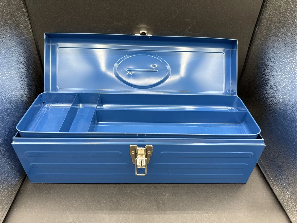 Vintage Union Tool Chest Box Steel Model 4119 Blue 19" Made in USA Leroy NY NOS - Image 3 of 4