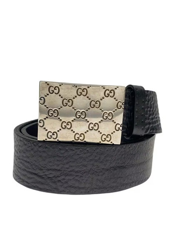 GUCCI Leather Belt, Black, Men's, 245906