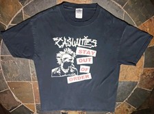 Vintage Casualties Stay Out Of Order Y2K Graphic T-shirt Mens Size LG  Punk Rock