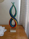 Murano Style Rainbow Blown Glass Sculpture