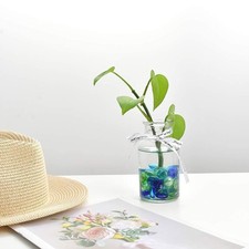 1.1 Pound Polished Glass Pebbles Aqua Blue Green Stones for Aquarium Vase Decor