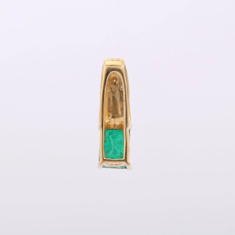 Wunderschöner Smaragd-Und Diamant-Anhänger 14K Gelbgold Krappenfassung S250 - Bild 4 von 4