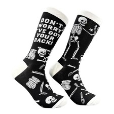 Dont Worry Ive Got Your Back Socks Funny Sarcastic Skeleton Graphic Novelty