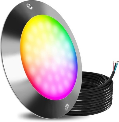 P9-2 6Inch RGB Pool Light for Inground Pools 12V 60W 6000LM, 50ft Cord LED Under