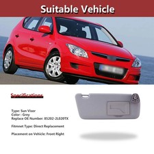 Genuine Hyundai Left Sun Visor With Mirror – Gray, Part #852012L520TX, For I30, I30CW 2008-2011 With Sunroof - View #3