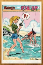 2013 Archie Comics Betty & Veronica Print Ad/Poster Beach Summer Fishing Pop Art