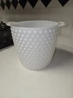 Vintage Anchor Hocking Milk Glass Hobnail Ice Bucket or Planter/Vase