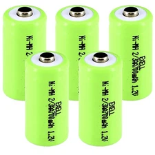 5-PACK 2/3AA 1.2V 700mAh NiMH Button Top Rechargeable Battery Great For Hobbies