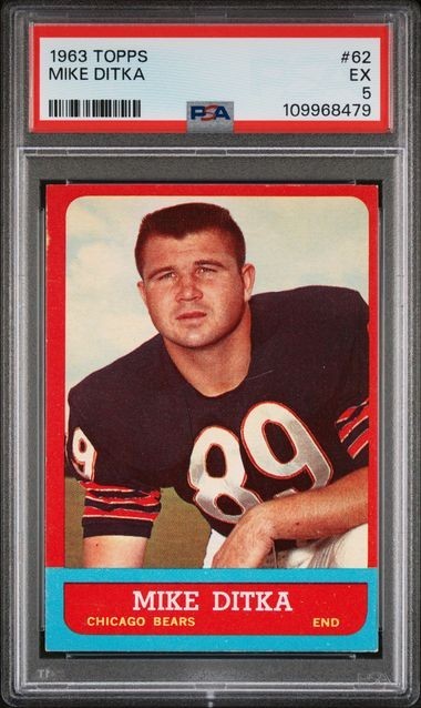 Mike Ditka 1963 Topps PSA 5 Second Year Beauty #62 HOF