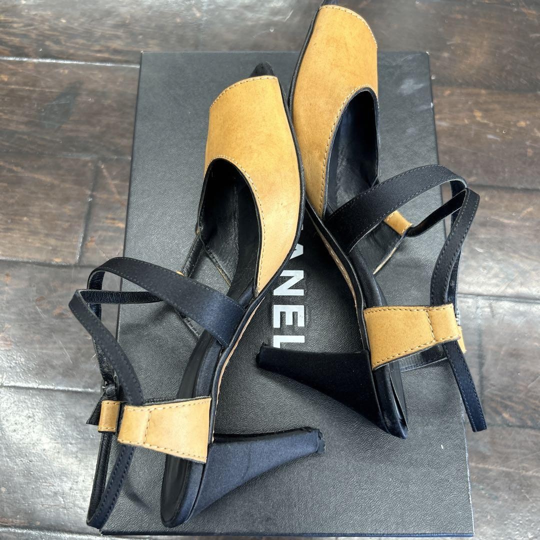 ☆特価☆CHANEL ミュール CHANEL Mules Sandals Heels US5.5 Women's Stylish Black From Japan