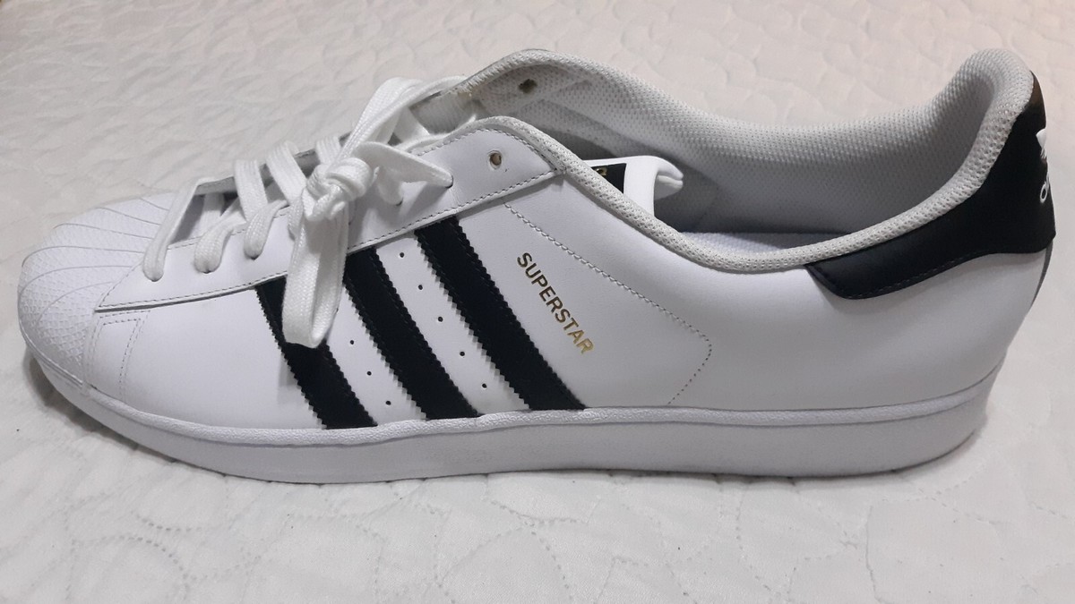 MEN'S ADIDAS SUPERSTAR WHITE/ BLACK LOWTOP SNEAKER SHOES. SIZE 20 | eBay