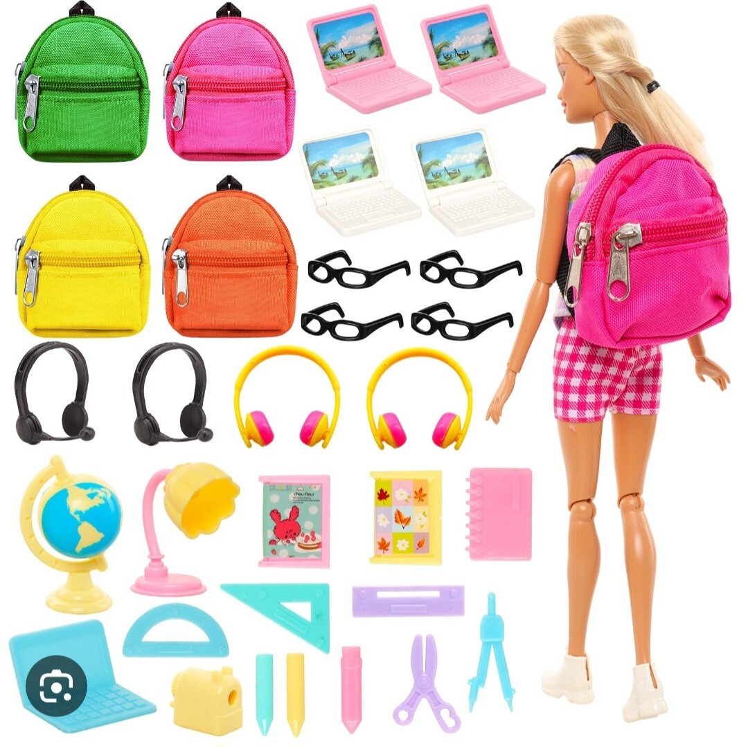 Backpack Small Barbie Accessories Student Set Backpack, Laptop