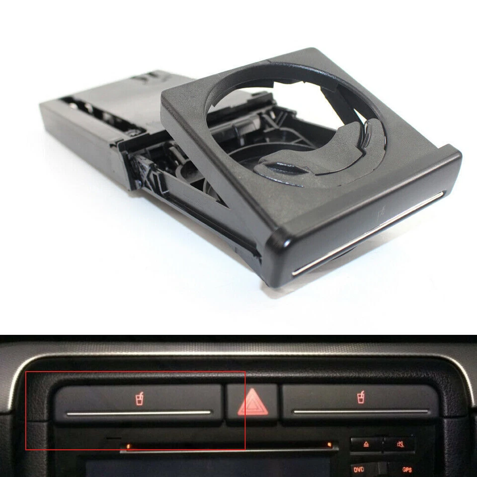 Car Water Cup Holder ABS Black For Audi B6 A4 S4 Avant Quattro 01-08 RS4 06-08 Foto 2 de 4