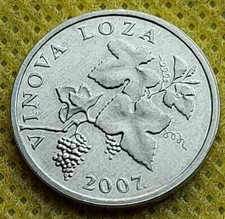 2 Lipe 2007. Croatian coin, Croatian text - VINOVA LOZA, Aluminum Original coin
