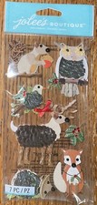 RARE Jolees 3D Woodlands CHRISTMAS Holiday Animals Deer Bird Fox Owl Squirrel