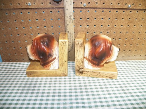 Vintage Lefton Bernhardiner Hund Keramik Buchstützen H7484 - Mid Century Japan - Bild 7 von 7