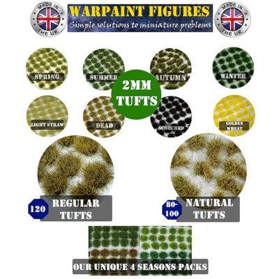 120 x 2 mm Statische Grasbüschel selbstklebend für Wargames Basen Gelände Landschaft