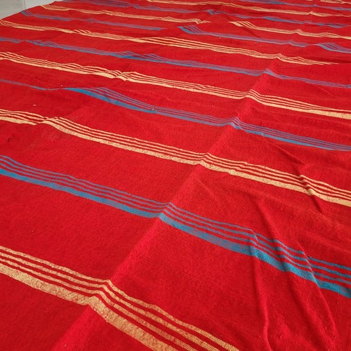 Vintage Handmade Moroccan Flat Weave Kilim Rug Berber Fringe Tribal Wool Carpet - Picture 10 of 24