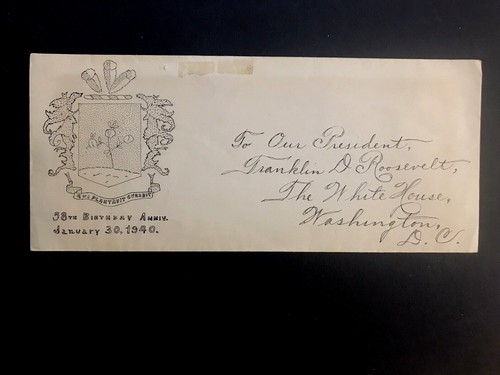 ENVELOPE PERSONALLY OWNED BY FRANKLIN D ROOSEVELT RARE HAND MADE-H R HARMER CERT