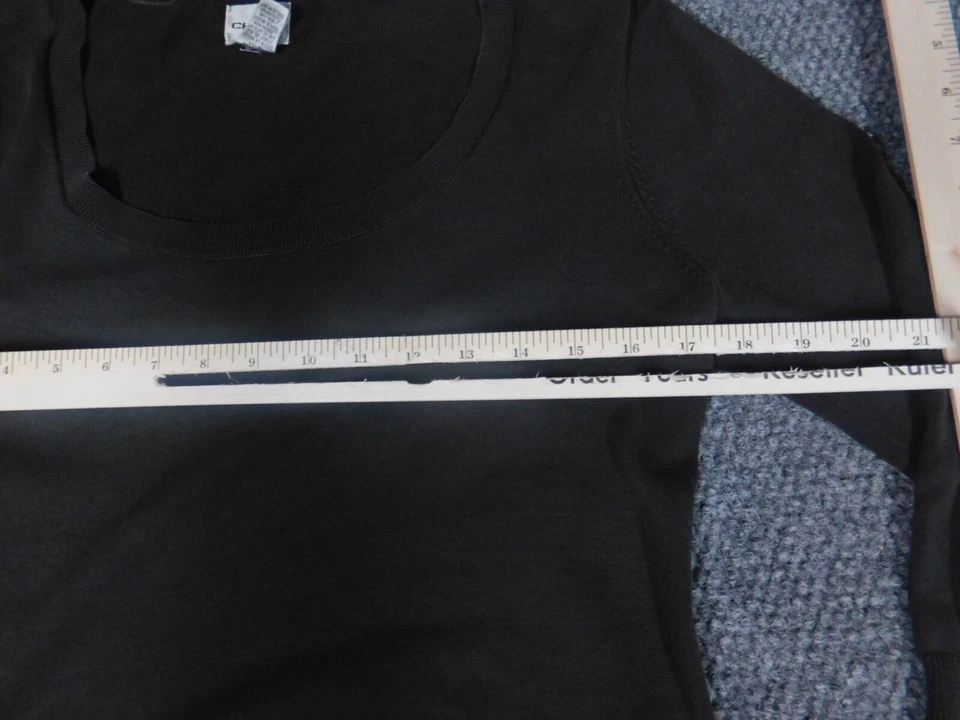 Chicos Suéter 1 Jersey Verde Seda Elástico Pullover Clásico Foto 4 de 4