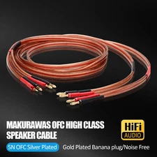 Pair 5N OFC Speaker Cable Silver Plated Single Wire 4.0sq 11AWG Loudspeaker Cord