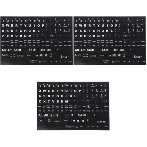 3 Sheets Clavier Stickers Décalcomanies De Lettre Autocollants À L'alphabet Du - Photo 11/12