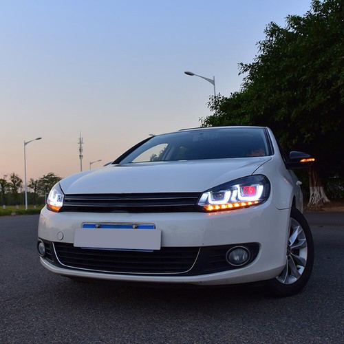 For 2010-14 VOLKSWAGEN Golf6 MK6 LED Headlights Demon Head Lamps Sequential Pair - Picture 10 of 14