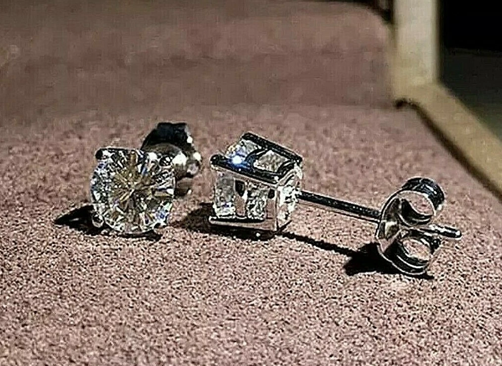 1 carat white sapphire earrings deals