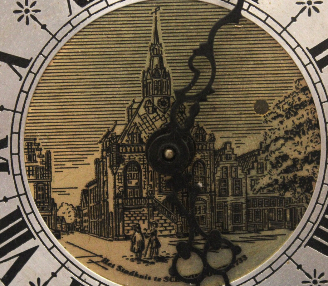 Vintage FRANZ HERMLE & SOHNE Chain/ WeightDriven Wall Clock w/ Moon